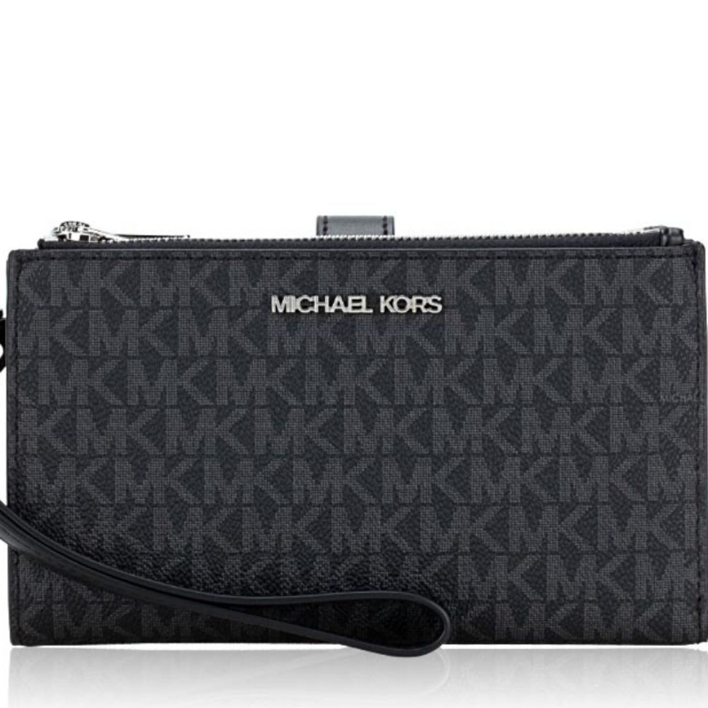 Michael Kors MK Logo Large Double Zip Wristlet - Picture 2 of 9
